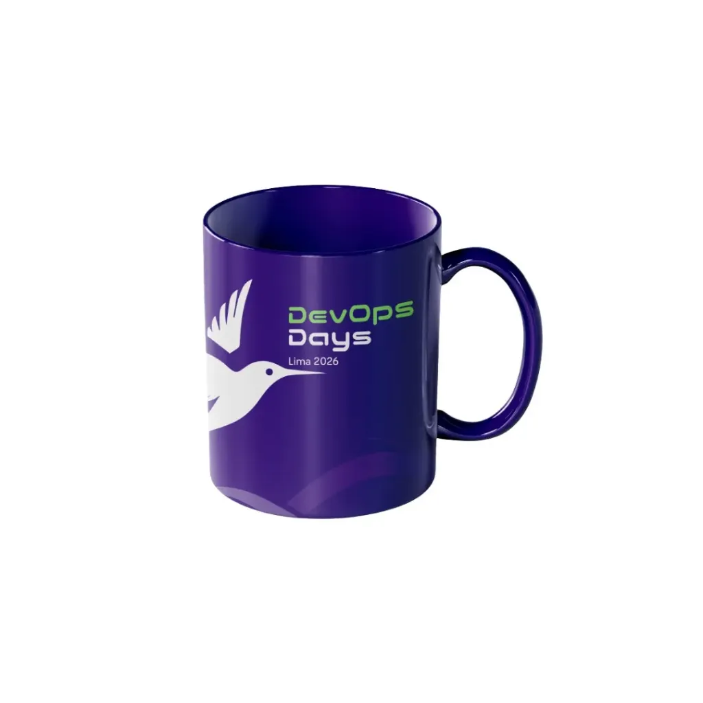 Taza oficial del evento — DevOpsDays Lima 2026